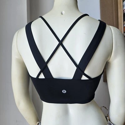 Sujetador Deportivo Lululemon S Negro Copa A-D Multi Correas Anchas Espalda Cruzada Gimnasio Yoga Top Foto 1 de 4