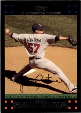 2007 Topps MLB Johan Santana . Minnesota Twins #321