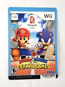 MARIO & SONIC (Nintendo Wii SEGA 2010) Beijing Olympics BACKER CARD - NO GAME - Picture 1 of 4