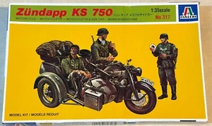 Italeri Vintage Model kit #317 1/35 WWII German Zundapp KS750 with Sidecar - Picture 1 of 6