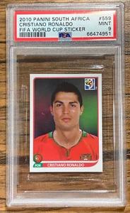 2010 Panini World Cup Cristiano Ronaldo Sticker Card Portugal #559 PSA 9 - Picture 1 of 2