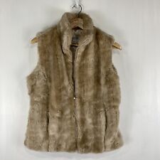 Coldwater Creek: Fuzzy Teddy Faux Fur Full Zip Up Winter Vest Jacket Size Small