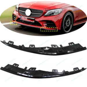 L&R Black Front Bumper Molding Trim For Mercedes Benz C W205 C300 2019-2021 - Imagen 1 de 7