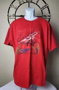 IZOD Coastal Air Tahiti Bali, Hawaii Graphic Airplane T Shirt Red Size L - Picture 1 of 3