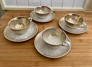 4er Set Dorothy Thorpe Gold Crosshatch Kaffeetassen - Bild 1 von 23