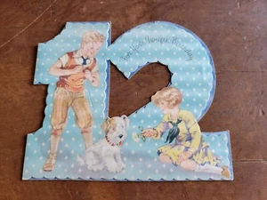 Rust Craft 1950's Vintage Reflective Greeting Card "For Your Twelfth Birthday" - Picture 1 of 3