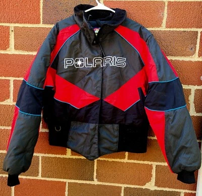 Vintage Polaris Indy Jacket Womens Size Large Snowmobile red black Puffer VTG - Image 1 of 4