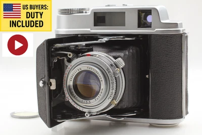 🎦CLA'd [TOP MINT] Konica Konishiroku Pearl IV Film Camera 75mm f3.5 Lens JAPAN - Image 1 of 4