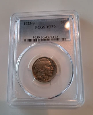 1923-S Buffalo Nickle PCGS VF30 - Image 1 of 2