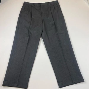 Eddie Bauer 100% Wool Pleated Dress Pants Dark Gray Men’s 38 x 29 - Picture 1 of 9