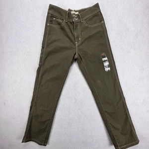 LEVI'S 724 High-Rise Straight Cropped Jeans Womens Size 6 W28 Olive Green NWT - Picture 1 of 19