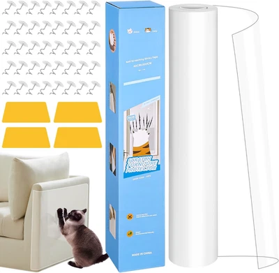Protezione Divano Graffi Gatto, Pellicola Autoadesiva 800Cm X 40Cm, Trasparente  - Immagine 1 di 4