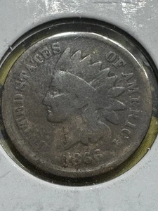 1866 Indian Head Cent, Tough Date, Free shipping - Picture 1 of 2