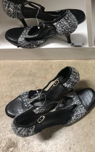 Tweed kitten heel shoes size 10 women Madeline - Picture 1 of 6
