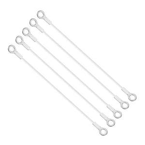 Cable de cordón de 6 mm x 30 cm, 5 piezas ojales de acero inoxidable cable de alambre terminado blanco - Imagen 1 de 7