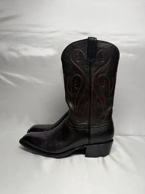 Botas de Vaquero Stetson Carlisle Talla 13 Negras y Rojas Cuero Real Elegantes Foto 1 de 4