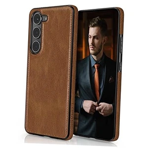 for Galaxy S23 Case, Luxury Leather Classic Scratch Resistant Full Body - Afbeelding 1 van 7