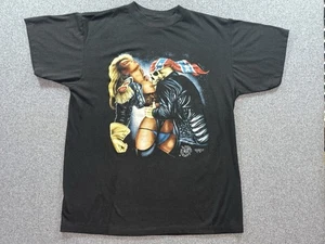 Camisa De Colección Just Brass 3D Emblema 1991 Rebel Rider Sexy Mujer Esqueleto Motociclista Grande - Imagen 1 de 15