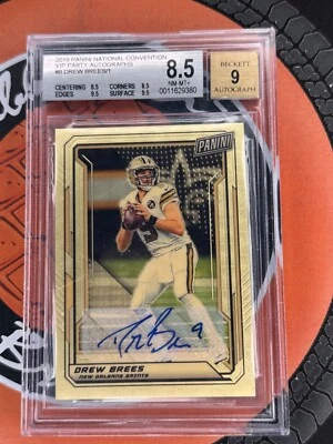 2019 Panini National Convention VIP Party Autographs Drew Brees 1/1 - BGS Graded - Image 1 of 2