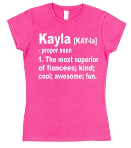 Camiseta de regalo de definición de diccionario personalizado para novia día de San Valentín - Imagen 1 de 6