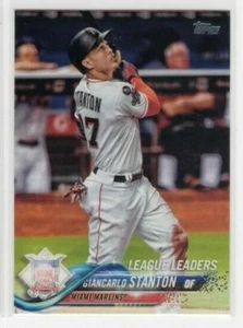 Giancarlo Stanton 2018 Topps Series 1 Baseball League Leaders #64 Miami Marlins - Picture 1 of 1