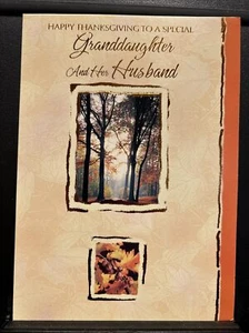 Happy Thanksgiving Granddaughter And Husband Greeting Card W/Envelope - Picture 1 of 4