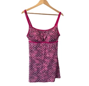 Catalina One Piece Swimsuit /Swimdress Women Size XL (16-18) Pink Geometric - Picture 1 of 7