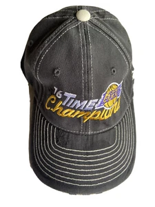 LA LAKERS 16 TIME NBA CHAMPIONS DISTRESSED MÜTZE GRAU S/M Flex/Fit KAPPE NEU - Bild 1 von 4