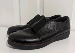 FitFlop Damengröße 11 Schuhe schnürlos Derby schwarz Leder bequeme Halbschuhe Größe - Bild 1 von 8