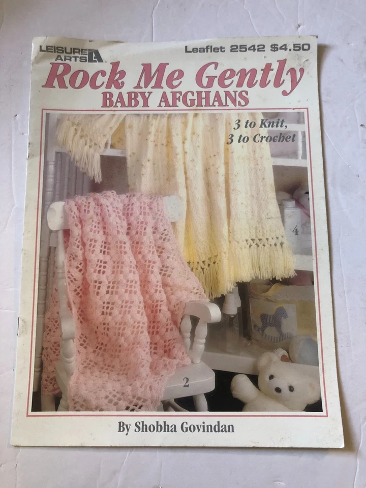 J13 Leisure Arts 1994 Rock Me Gently Baby Afghans - 6 Designs to Knit & Crochet