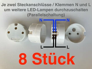 8 Stück Fassung G 13 G13 LED Leuchtstoffröhre Leuchtstofflampe  Vossloh Houben - Bild 1 von 3