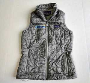 Patagonia Nano Puffer Vest Jack Womens XS Gray Insulated Full Zip Embroidered - Picture 1 of 8