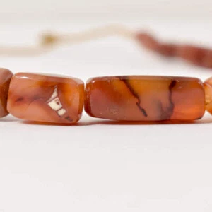 Carnelian Red Agate Faceted Rectangular Trade Beads - Picture 1 of 8