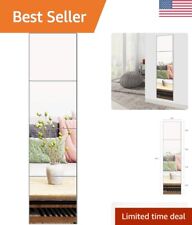 Frameless Wall Mirror Set - 14 Inch x 4Pcs Full Length Mirror Tiles for Home ...