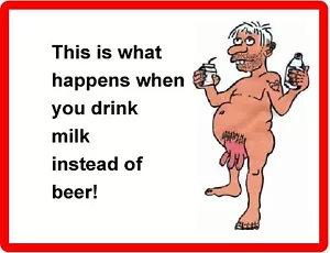 Funny Beer Refrigerator /Tool Box Magnet Man Cave - Picture 1 of 1