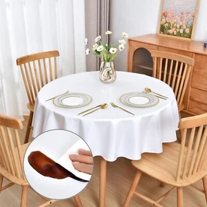 Round Tablecloth 60 inch for 4 Seats Table Waterproof TPU Coated Spill Proof ... - Picture 1 of 6
