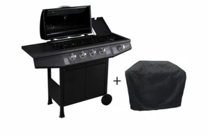 CosmoGrill BBQ Outdoor Gas Barbecue Grill 4+1 With Side Burner, Cover & Storage - Picture 1 of 8