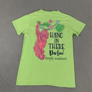 Simply Southern T-Shirt Women Small Green Short Sleeve Hang in There Darlin - Picture 1 of 10