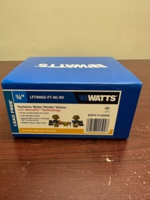 Tankless Water Heater Valves Watts 3/4" w/ Versafit Technology Valves Only