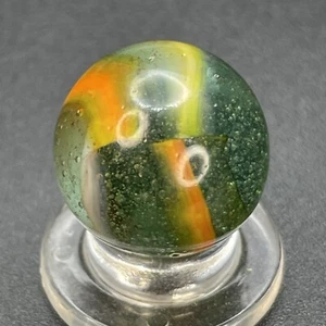 Peltier Marble Bubbly Yellow & Orange Clown Type Marble Vintage Marbles 0.629” - Picture 1 of 12