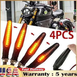 4* Motorcycle LED Turn Signal Lamp Amber Tail Light Sequential Flowing Indicator - Picture 1 of 23
