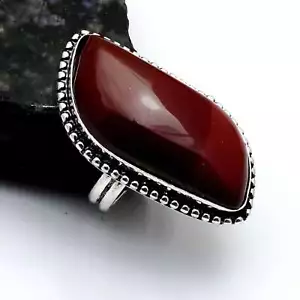 Red Jasper Gemstone Ethnic  Mother's Gift Ring Jewelry US Size-7.25 AR 35443 - Picture 1 of 1