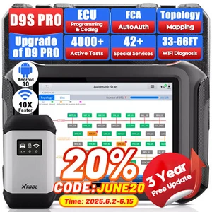2025 XTOOL D9S PRO Car OBD2 Scan Tool Bidirectional Topology Key Online Coding - Picture 1 of 14
