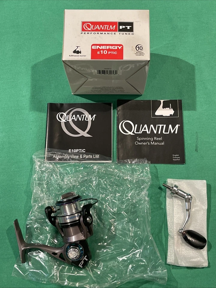 NUEVO CARRETE GIRATORIO QUANTUM PT ENERGY PTiC E10 PTiC RODAMIENTO 10 Pt Rodamientos 5.3:1 Foto 1 de 4