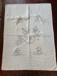 Vintage Handarbeit Kinderdecke Welpen Kätzchen usw. Kinderzimmer - Bild 1 von 10