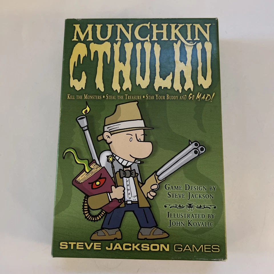 Juego Base Munchkin Cthulhu + 3 Expansiones + Tarjeta Promocional Steve Jackson En muy buena condición Foto 1 de 4