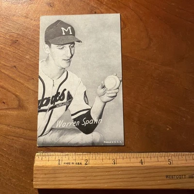 WARREN SPAHN Photo Postcard-HALL OF FAME-MILWAUKEE BRAVES - Image 1 of 3
