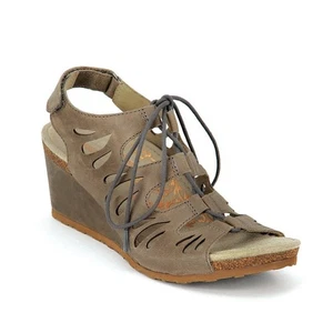 Sandalias Aetrex Giselle Cuña Gladiador Cuero Marrón Cordones Para Mujer Talla 8.5 - Imagen 1 de 12