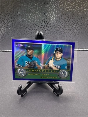 2003 Topps Chrome Dontrelle Willis + Jason Stokes Prospects Refractor #575/699 - Image 1 of 2