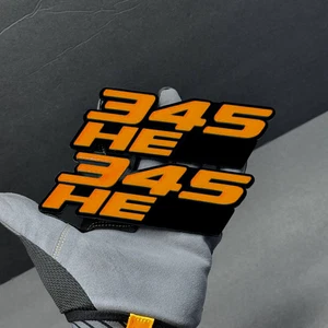 2x ORANGE black 345 hemi Emblems 345 Hemi Side Fender Badge 3D for 345 Emblem - Picture 1 of 1